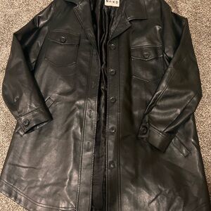 NA-KD Women's Black Leather Jacket